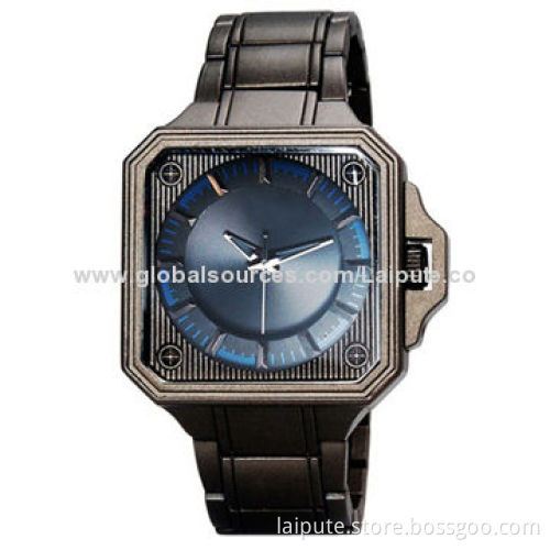 Men's Sports Quartz Analog Watch with Stainless Steel Strap, CE and RoHS MarksNew